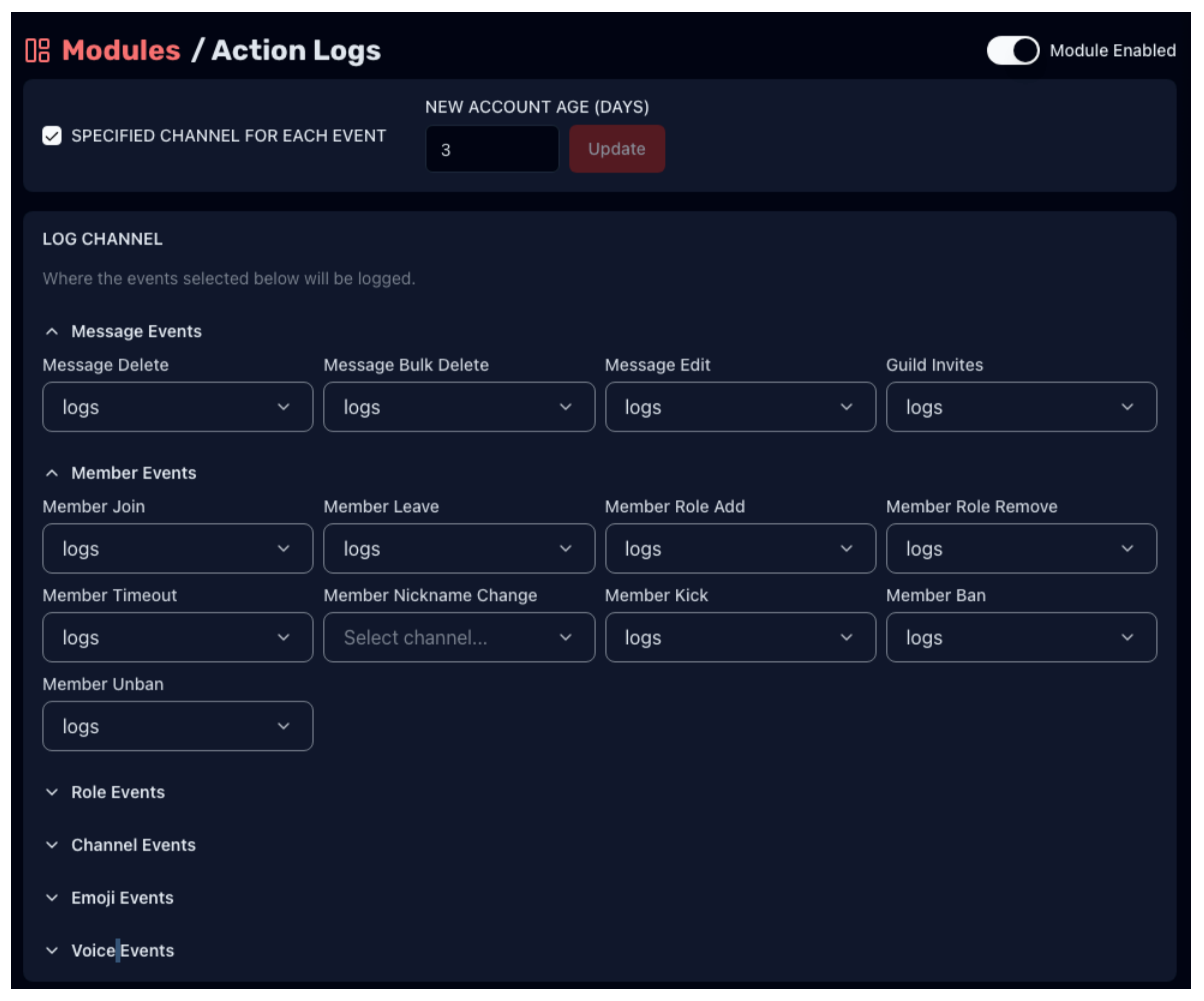 log-specific-channels